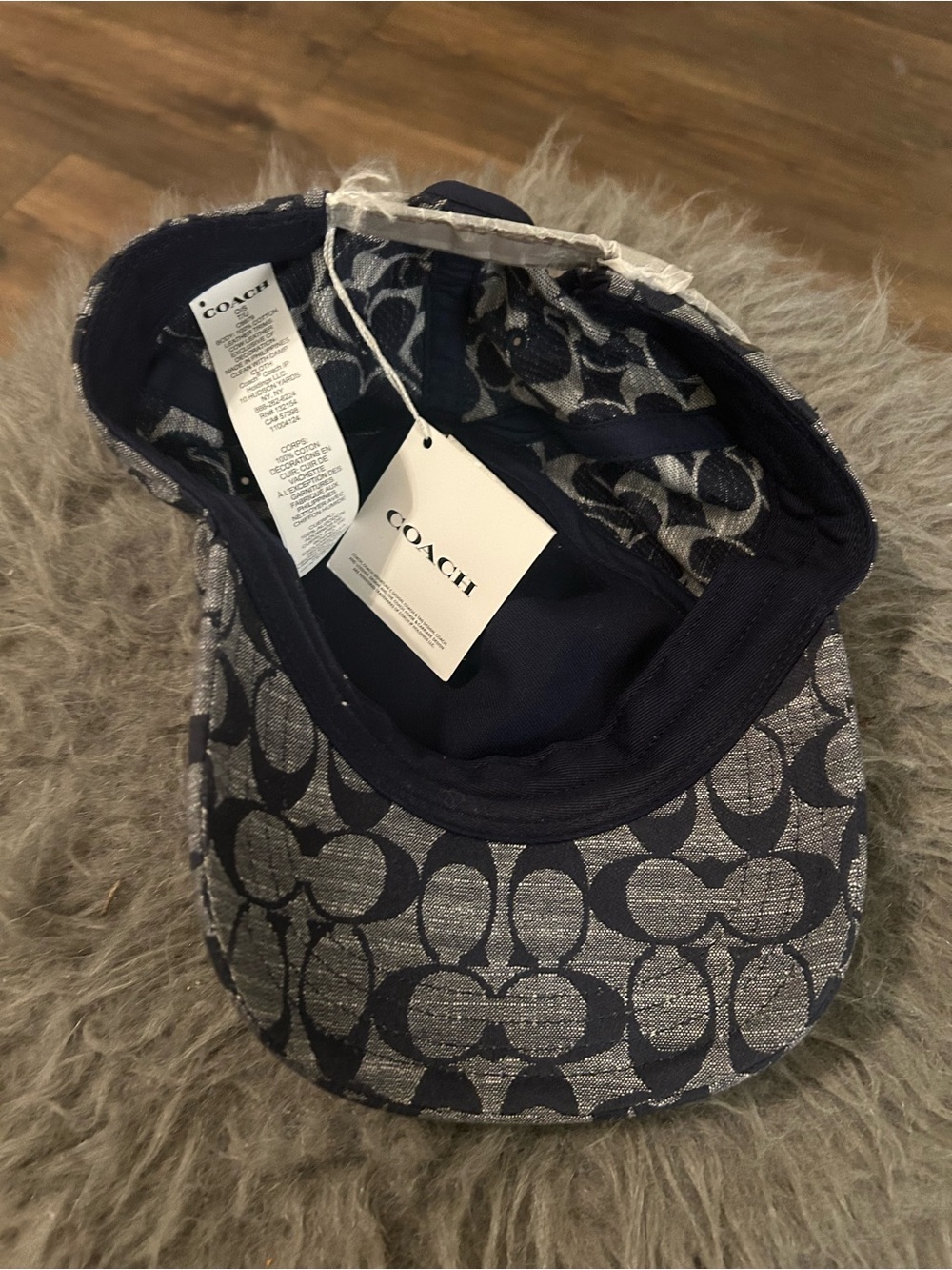 Coach Navy and denim Signature Baseball Hat - Picture 2 of 4